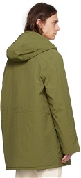 Maison Kitsuné Khaki Hooded Coat
