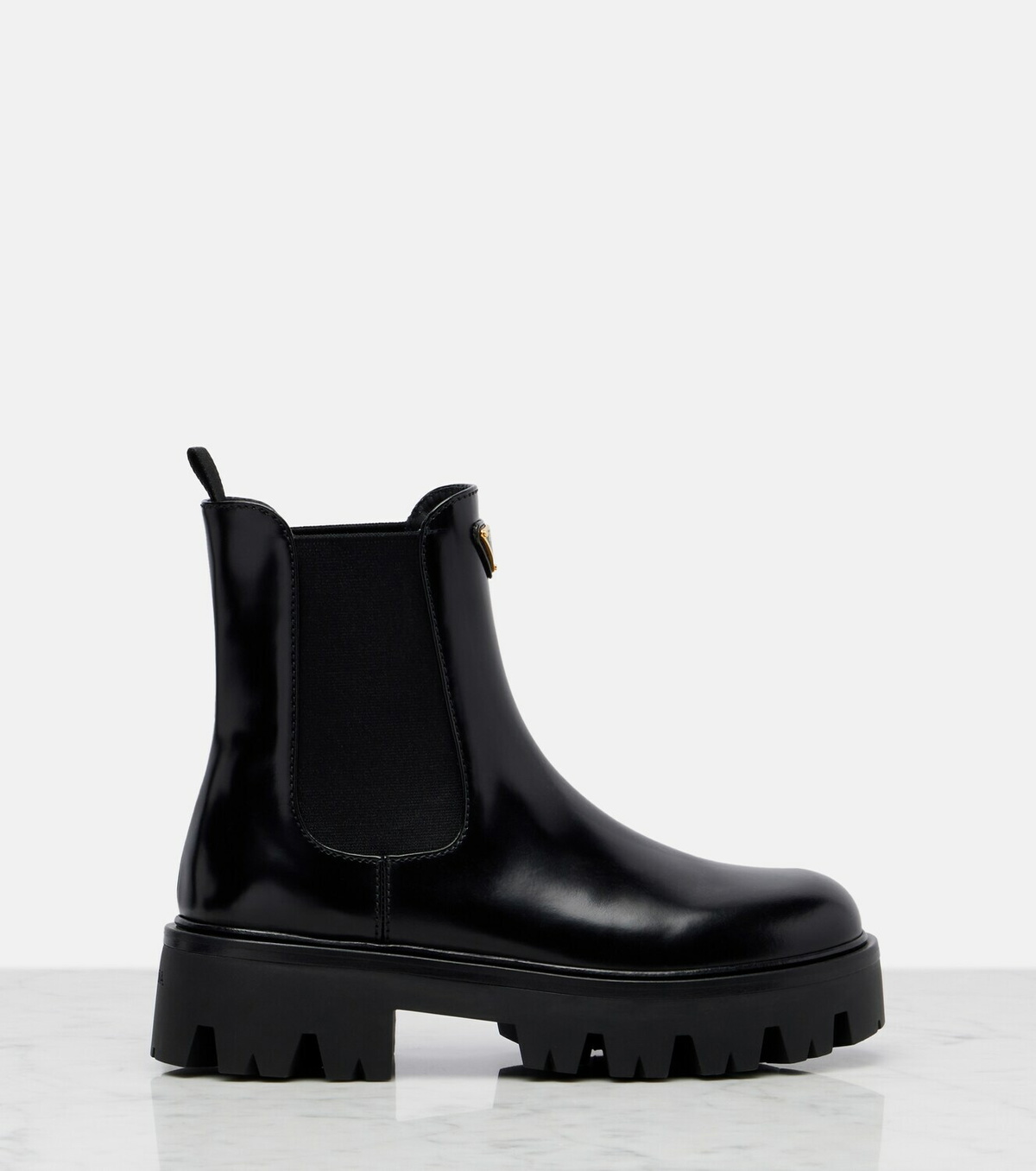 Prada 50 leather platform Chelsea boots