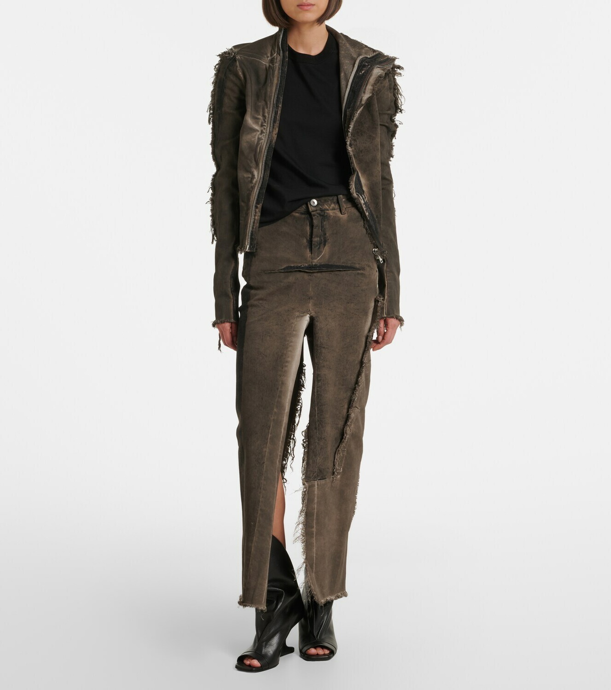 Rick Owens Gary distressed denim jacket