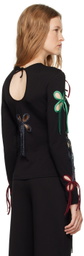 J.Kim Black Colorful Petal T-shirt