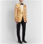 TOM FORD - Slim-Fit Shawl-Collar Zebra-Jacquard Satin and Faille Tuxedo Jacket - Yellow