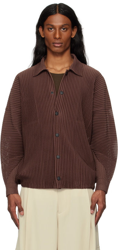 Photo: HOMME PLISSÉ ISSEY MIYAKE Brown Outer Mesh Jacket