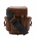 Coach Men's Hitch Leather Backpack in Dark Saddle