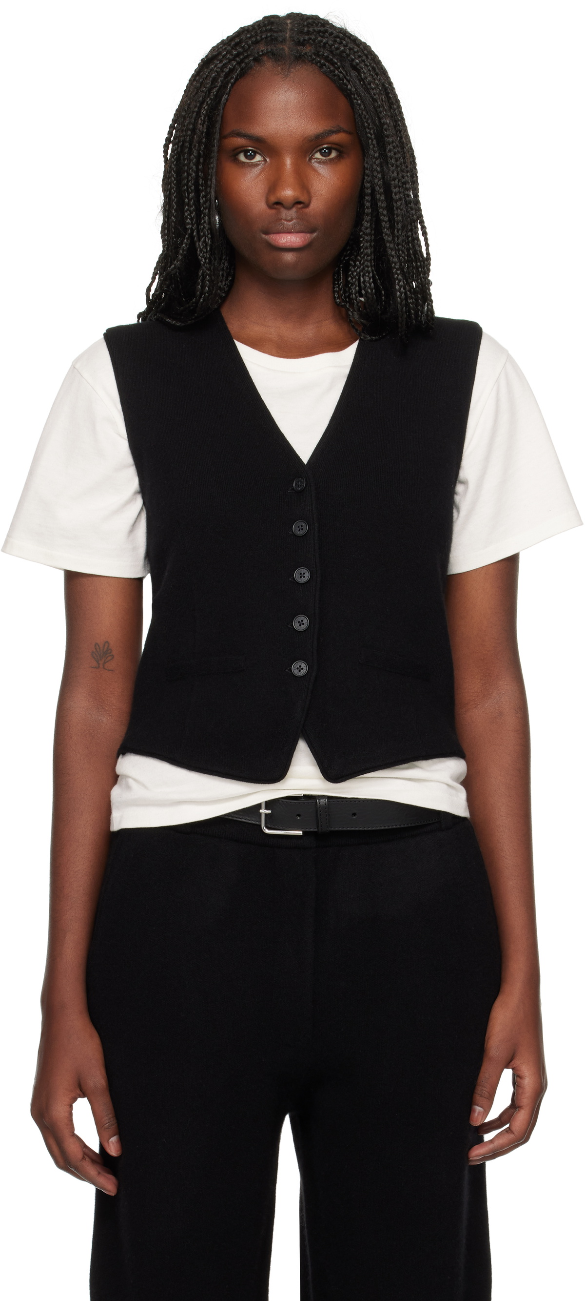 Guest in Residence Black Tailored Vest