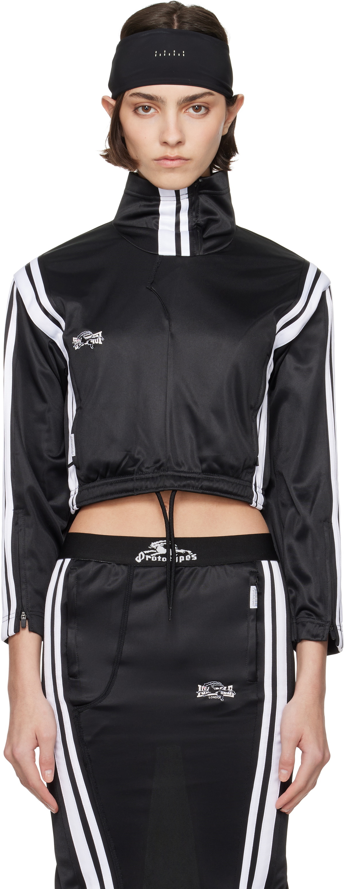 Prototypes Black Upcycled Upside Down Zip Up Sweatshirt PROTOTYPES