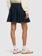 RE/DONE - Pleated Denim Cotton Blend Mini Skirt