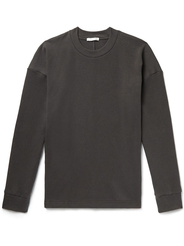 Photo: The Row - Ezan Organic Cotton-Jersey Sweater - Gray