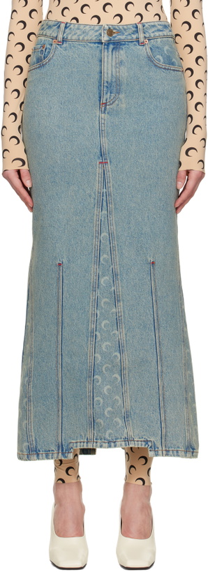Photo: Marine Serre Blue Moon Laser Denim Maxi Skirt