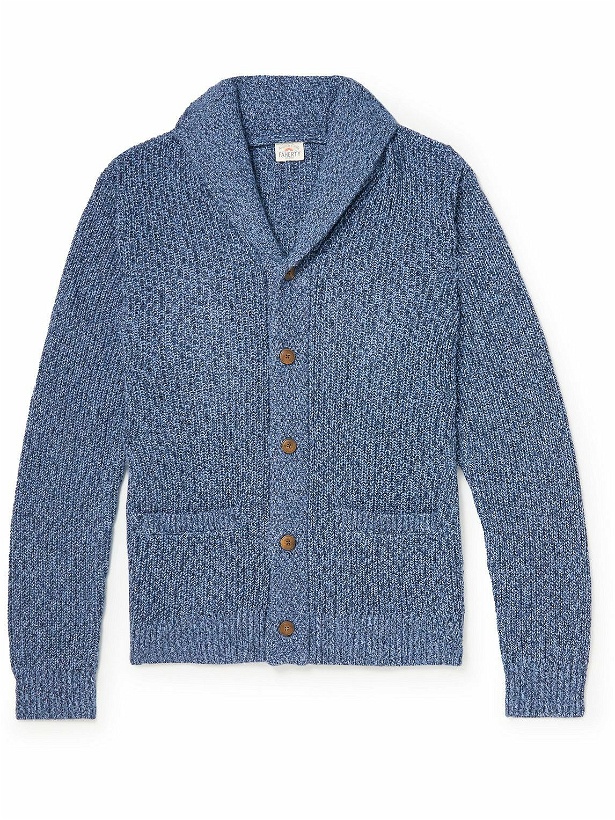 Photo: Faherty - Shawl-Collar Cotton and Cashmere-Blend Cardigan - Blue