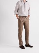 LORO PIANA - Slim-Fit Linen Drawstring Trousers - Brown - S