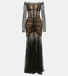 Rasario Corset lace maxi gown