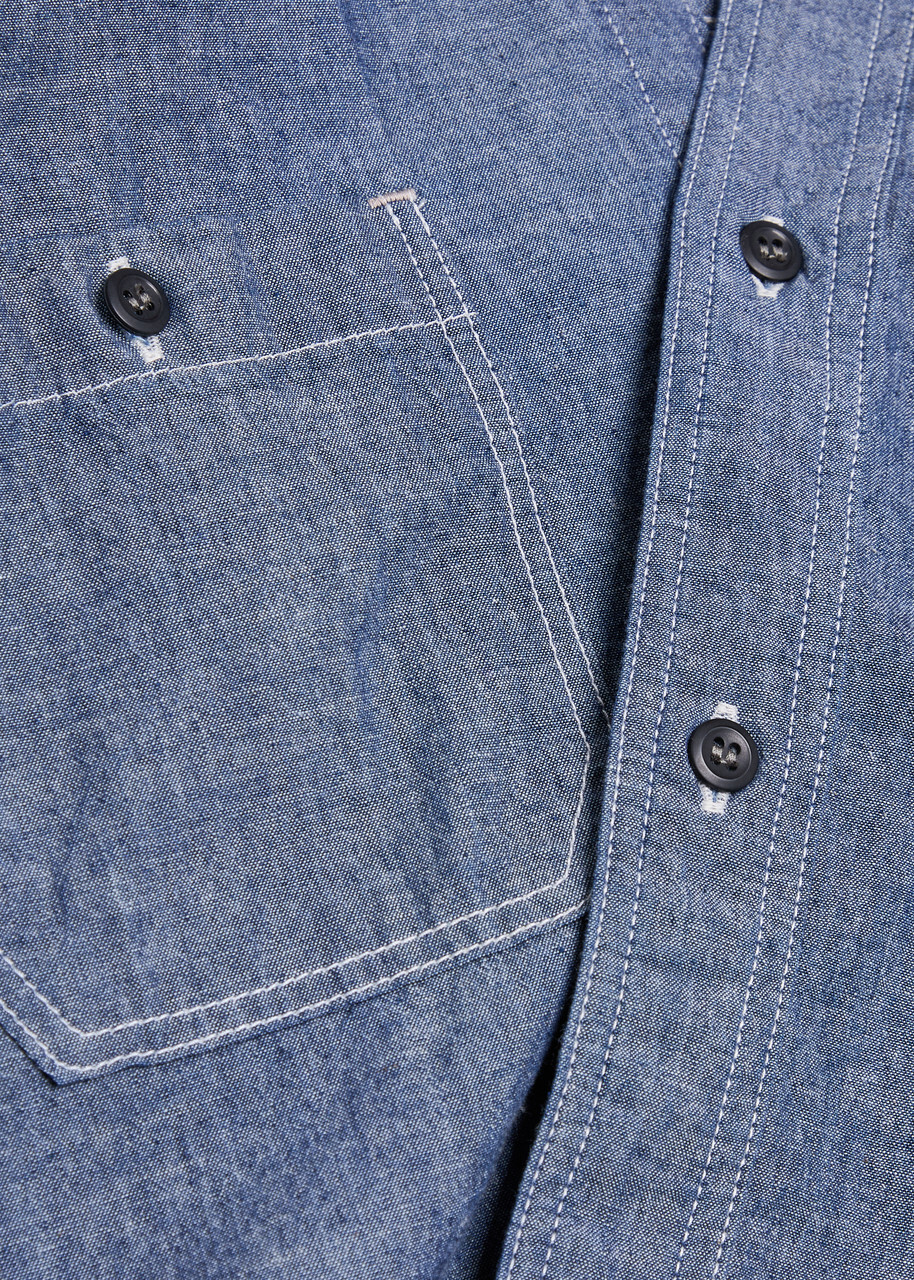 Blue Blue Denim Work Shirt Dark Blue