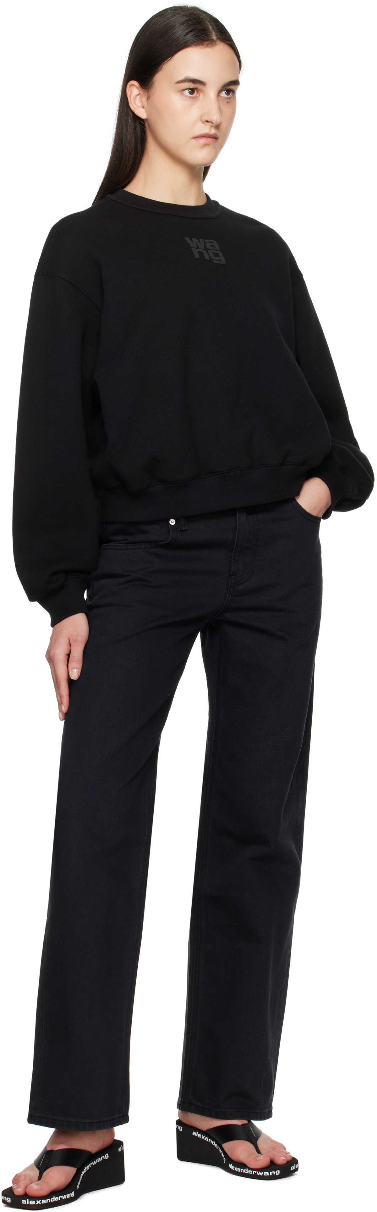 alexanderwang.t Black Puff Logo Sweatshirt