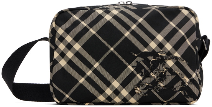 Photo: Burberry Black & Off-White Check Crossbody Bag