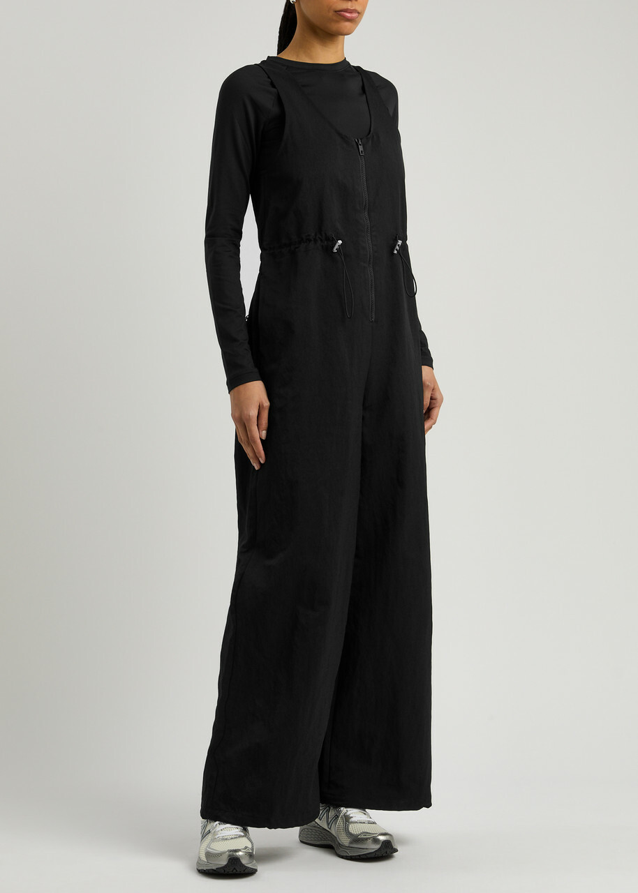 Represent Subway Wide-leg Nylon Jumpsuit Black