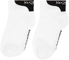 Alexander McQueen White & Black Logo Ankle Socks