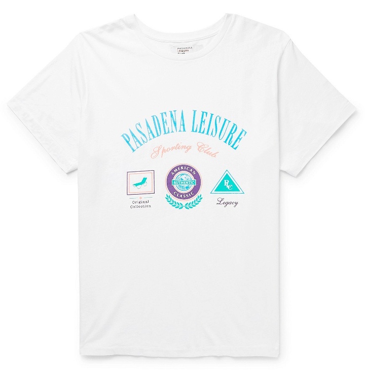 Photo: Pasadena Leisure Club - Sporting Club Logo-Print Enzyme-Washed Combed Cotton-Jersey T-Shirt - White