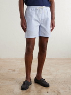 Portuguese Flannel - Atlantico Straight-Leg Cotton-Seersucker Shorts - Blue