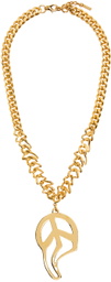 Moschino Gold Morphed Peace Symbol Necklace