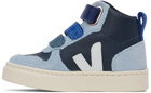 Veja Baby Blue Leather V-10 Mid Velcro Sneakers