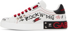 Dolce & Gabbana White & Red Portofino Sneakers