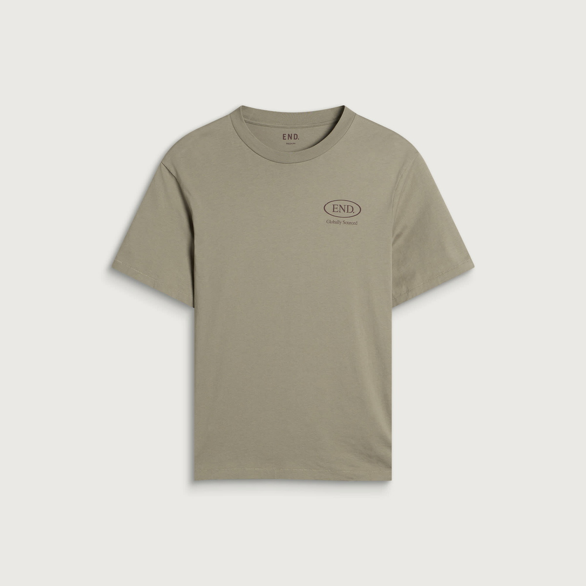 END. Worn Established T-shirt in Khaki