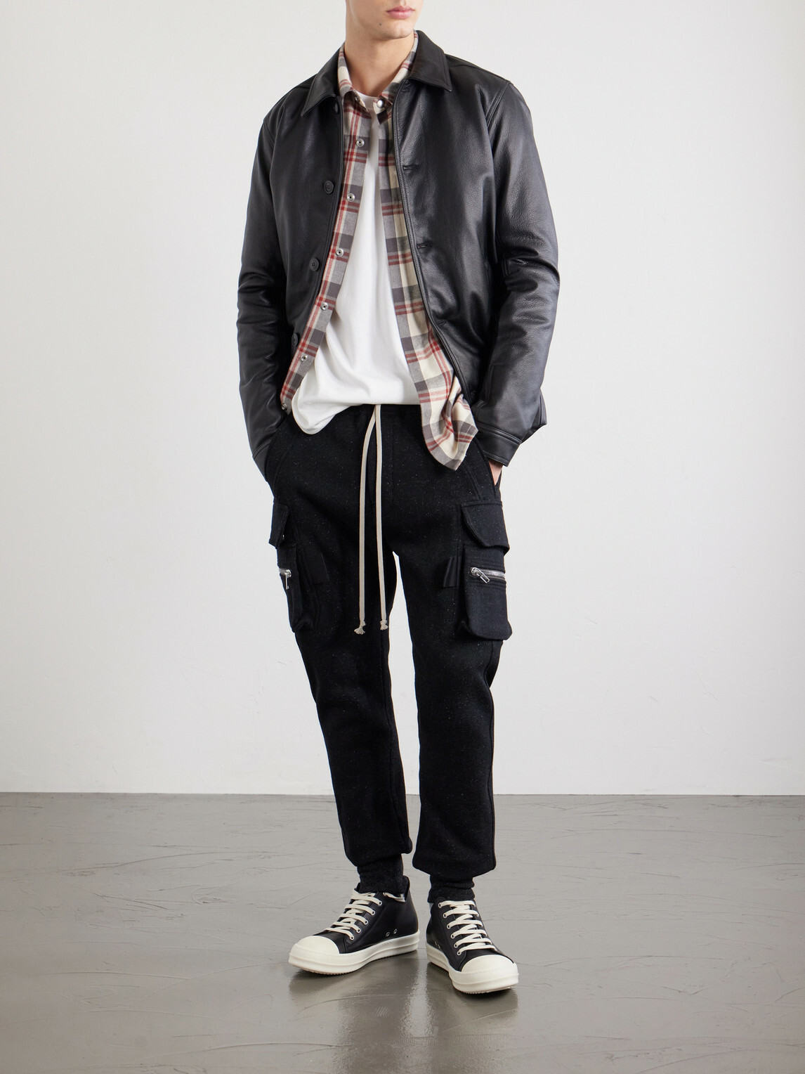 Rick Owens - Mastodon Tapered Wool and Cotton-Blend Jersey Sweatpants - Black