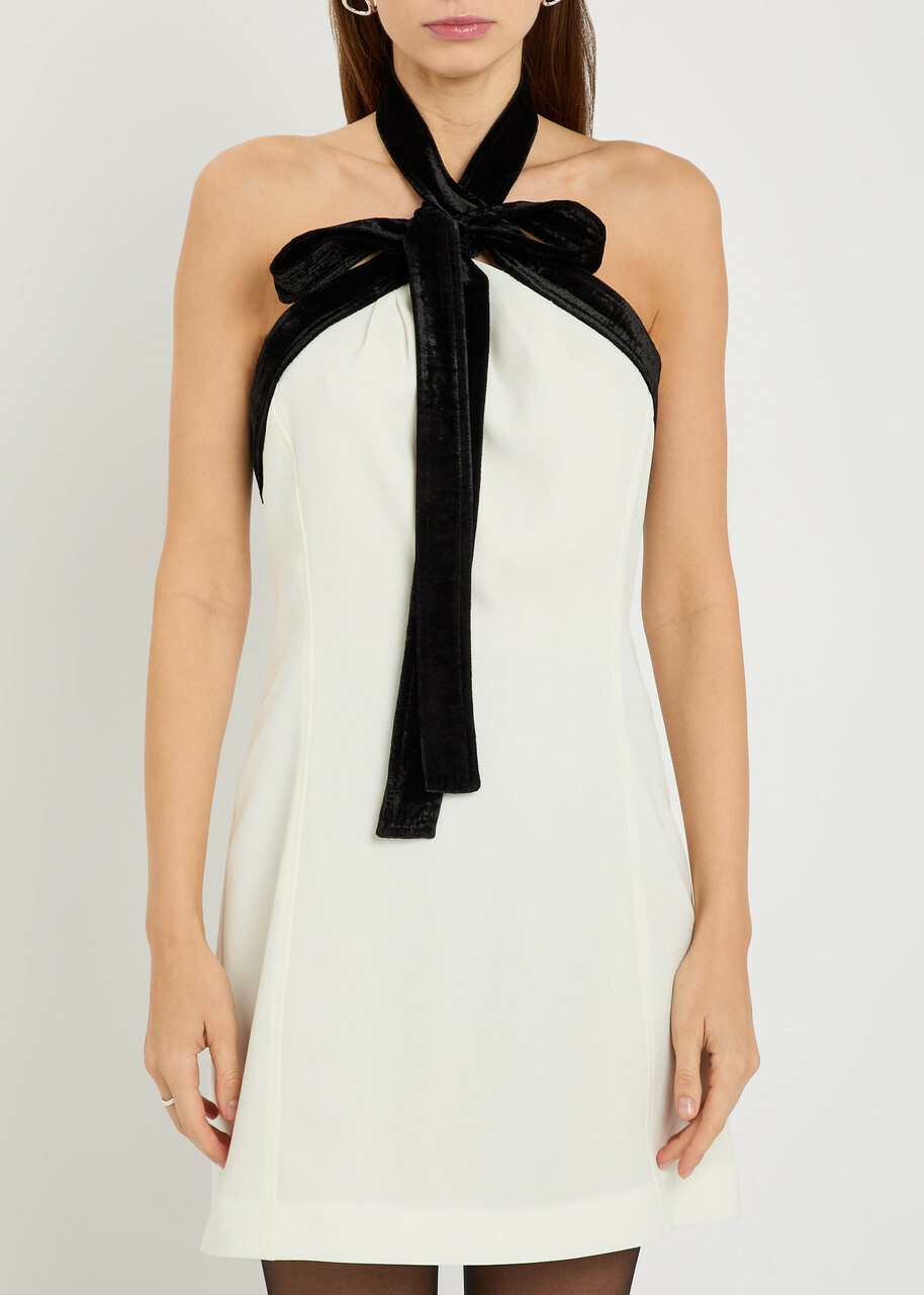 Simkhai Jolie Bow-embellished Crepe Mini Dress Ivory