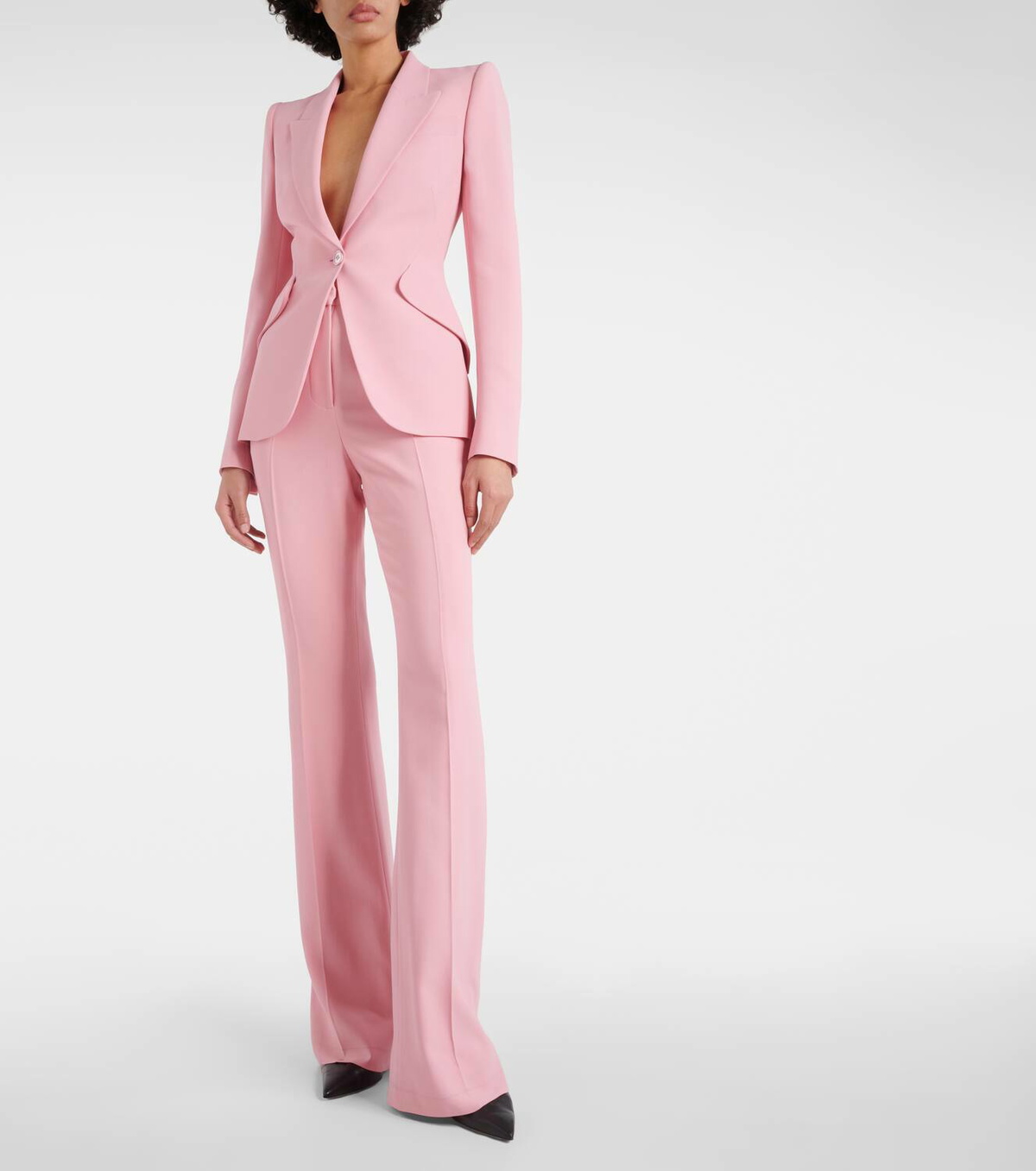 パンツ Alexander Mcqueen High-Waisted Flared Trousers In Crepe Alexander McQueen High-rise crêpe flared pants Alexander McQueen