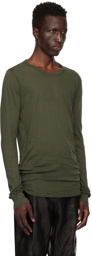 Rick Owens Green Porterville Basic Long Sleeve T-Shirt