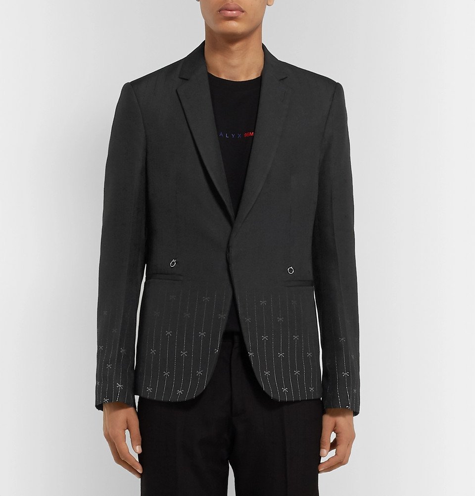 1017 ALYX 9SM - Black Slim-Fit Silk and Wool-Blend Jacquard Suit