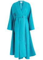 Alaïa Cape-effect Wool-blend Coat Turquoise