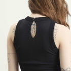 mfpen Women's Appointment Top in Black Merino Silk