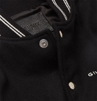 Givenchy - Logo-Print Leather and Wool Bomber Jacket - Black