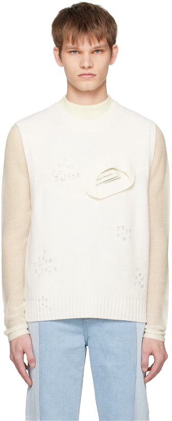 Photo: Feng Chen Wang White Distressed Vest