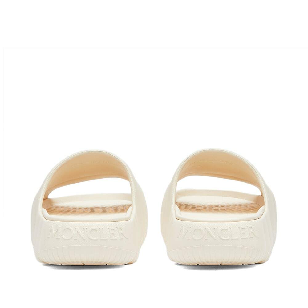 【関税＆送料込み】Moncler White Slippers With AppliquAC Lo Moncler Women's Striped Logo Embossed Rubber Slide 'Jeane