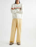 GUCCI - Logo-Print Cotton-Jersey Sweatshirt - Neutrals