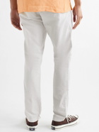 Hartford - Tanker Slim-Fit Tapered Pleated Cotton-Twill Drawstring Trousers - Neutrals