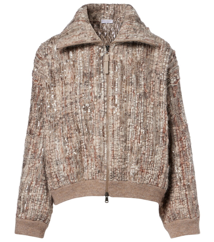 Photo: Brunello Cucinelli Sequined mohair-blend cardigan