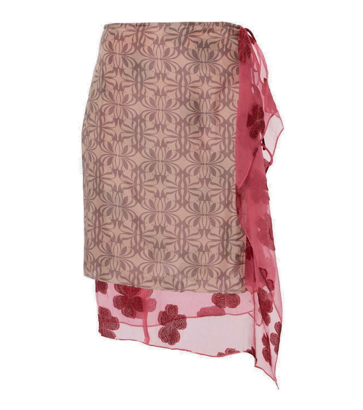 Photo: Dries Van Noten Printed silk-blend muslin wrap skirt