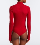 Perfect Moment Ribbed-knit wool-blend bodysuit