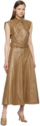 Matériel Tbilisi Brown Faux-Leather Two-in-One Dress