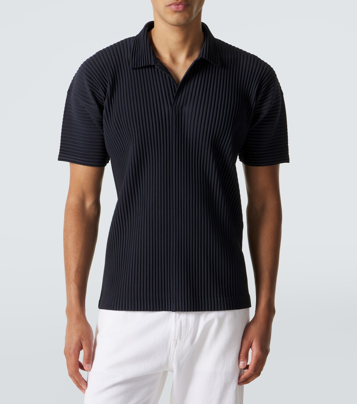Homme Plissé Issey Miyake Basics pleated polo shirt Homme Plisse