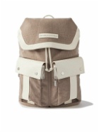Brunello Cucinelli - Full-Grain Leather-Trimmed Cotton and Linen-Blend Canvas Backpack