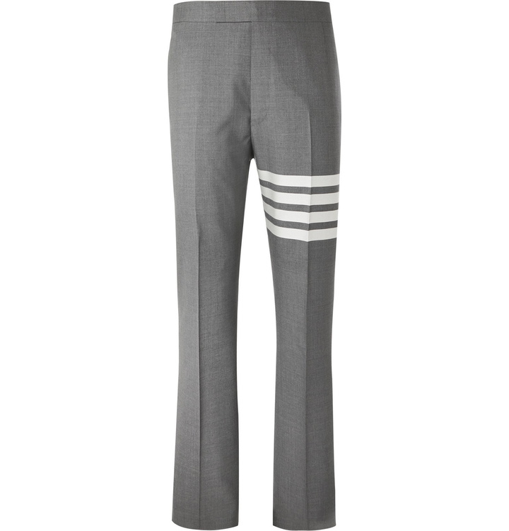 Photo: Thom Browne - Grey Slim-Fit Tapered Striped Wool Suit Trousers - Gray