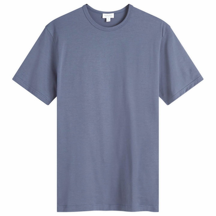 Photo: Sunspel Men's Classic Crew Neck T-Shirt in Slate Blue