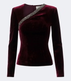 Roland Mouret Embellished velvet top