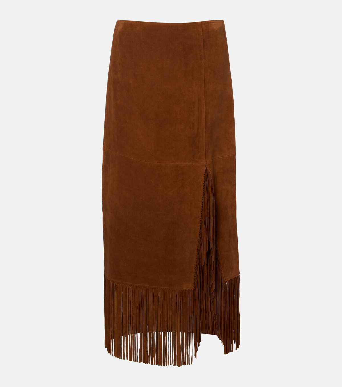 Polo Ralph Lauren Fringed suede midi skirt