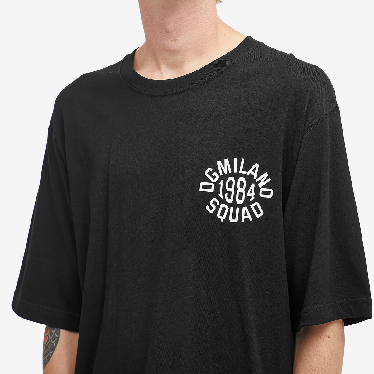 Dolce & Gabbana Men's Chest College Logo T-Shirt in Black