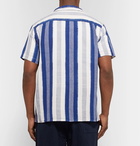 YMC - Camp-Collar Striped Cotton Shirt - Royal blue